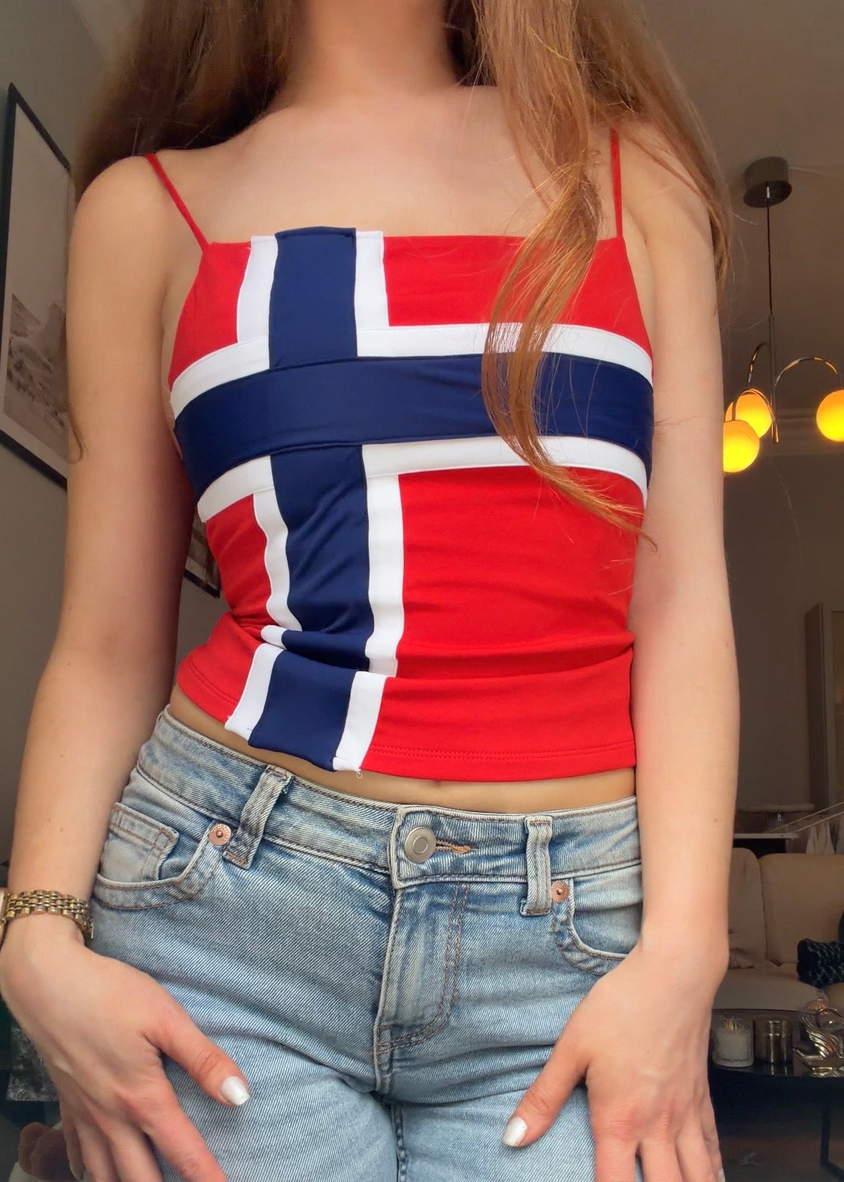 VM - Norge topp/singlet/T-skjorte med flagg - Norgesflagg